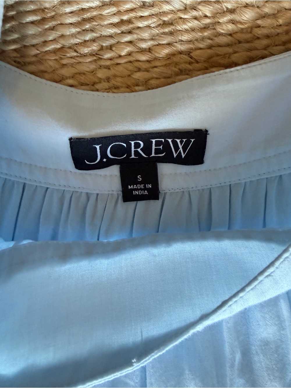 J. Crew Blue Square-Neck Puff Sleeve Mini Dress - Picture 2 of 3